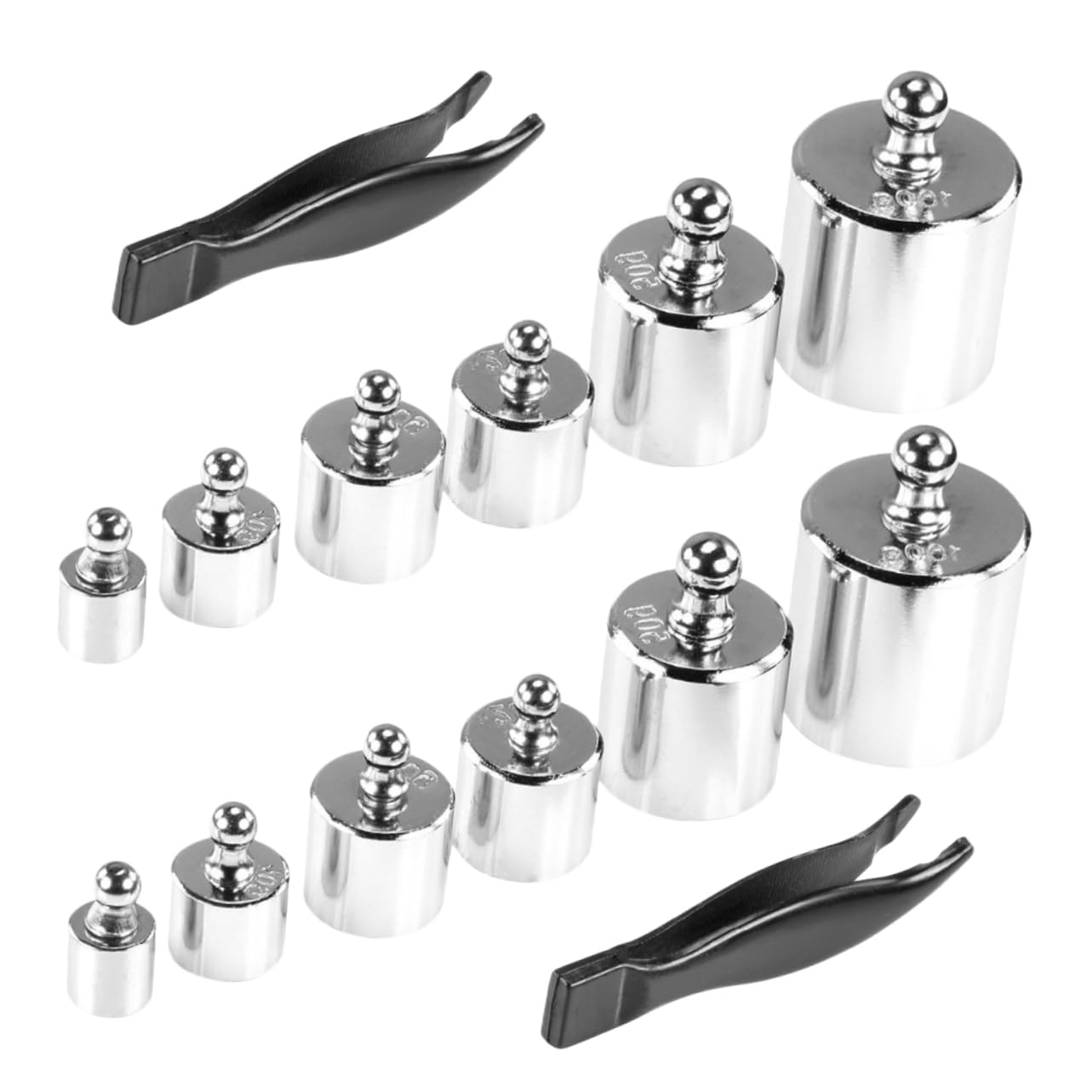Cabilock 2sets Steel Calibration Weights Kit for Laboratory Weighing Balanced Chromium Plating Random Color