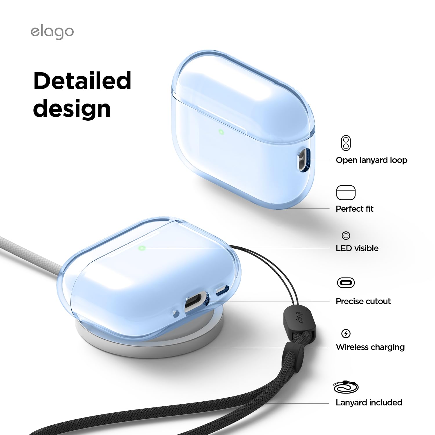 Amazon.co.jp: 【elago】 AirPods Pro3 対応 ケース クリア 耐衝撃