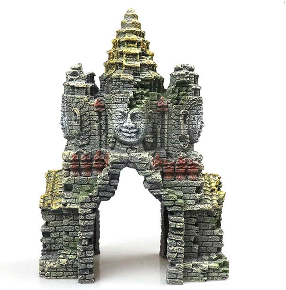 Ancient Cambodian Erawan Statue Fish Tank Landscaping Ornament Simulation Crafts,Fish Aquarium Decoration,Resin
