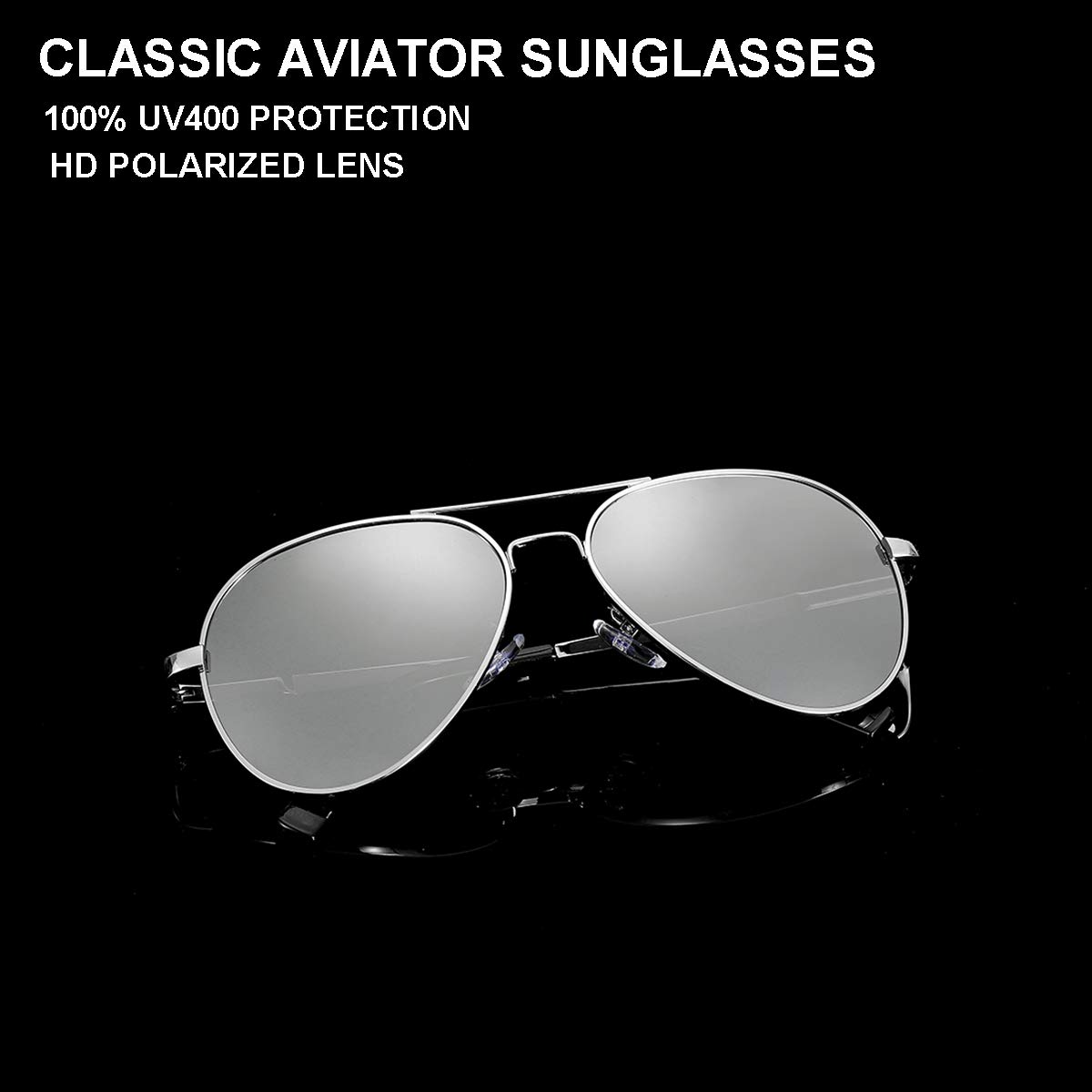 Gleyemor Polarisierte Piloten-Sonnenbrille für kleine Gesichter, Damen und Herren, 52 mm, kleine Flieger, 100 % UV-Schutz