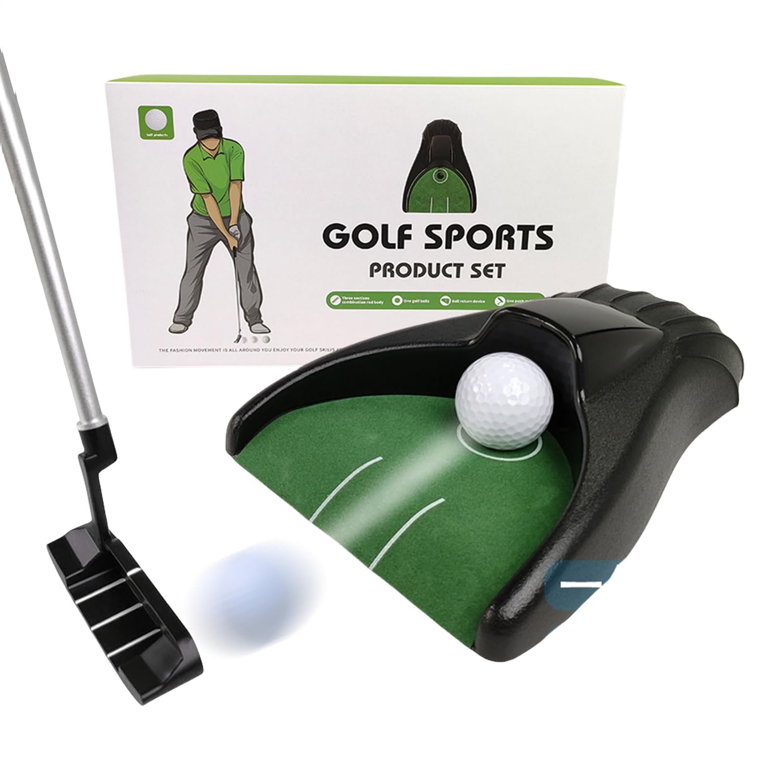 Putting Trainer para golf | Dispositivo de ejercicio ligero y resistente al desgaste para práctica de golf | Máquina de rebobinado automático de putter | Para hombres, mujeres, jóvenes y familia