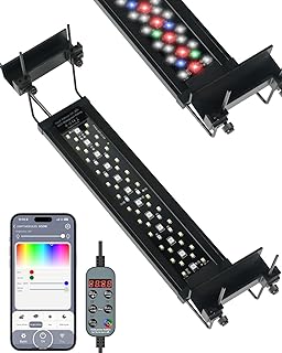 Pawfly Aquarium Light for Plants, 14 W Bluetooth Fish Tank Light, Full Spectrum Aquarium Lights for 12"-18" Fish Tanks, Extendable 24/7 LED Lights with Timer Modes & Adjustable Brightness