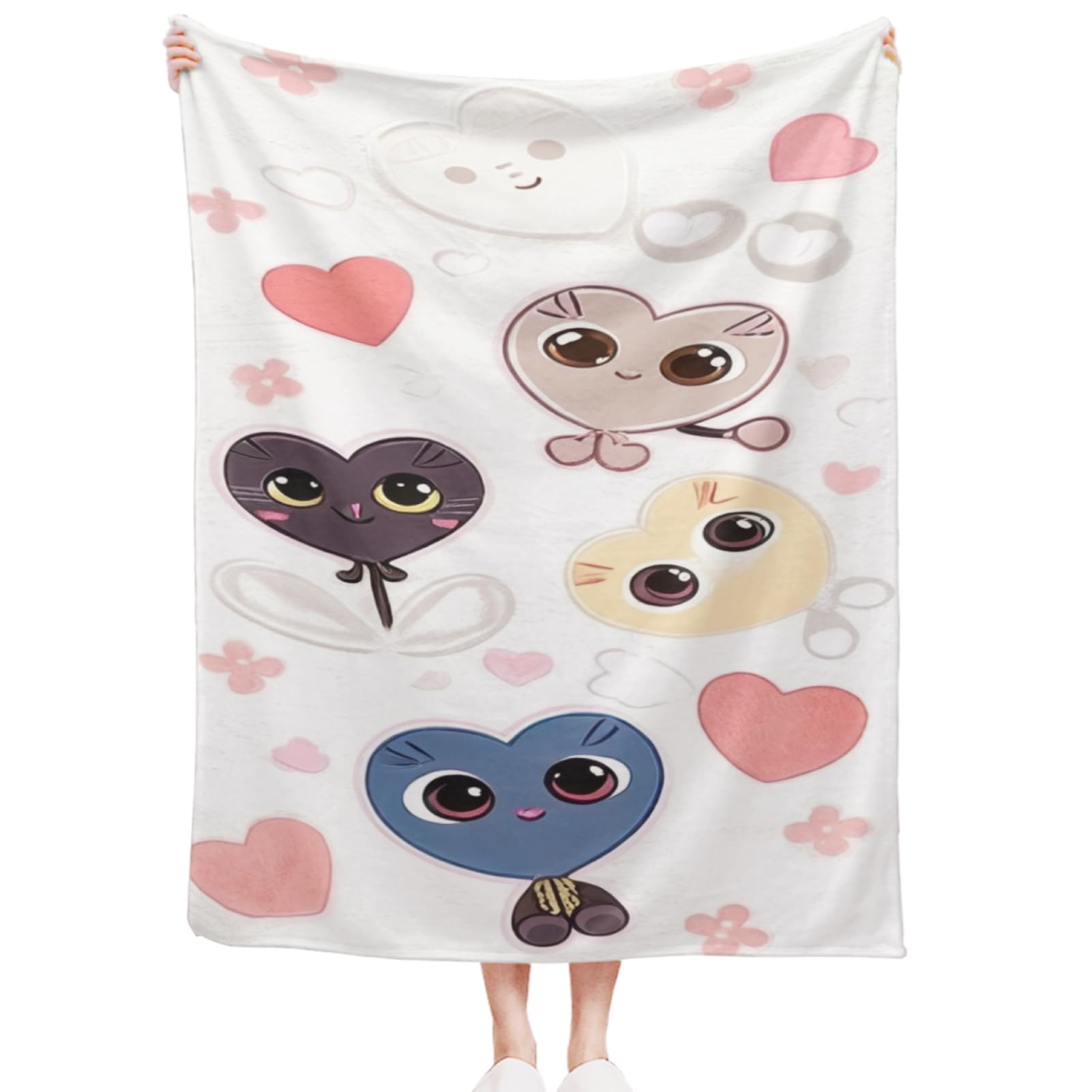Regalo Mantas para Sofa o Cama 150x200 Cm, Manta Pelo Sherpa Suave, Plaid Franela Patrón Corazón, Regalos Ideas Originales Cobija para Mujer Cumpleanos Madre o Navidad, Throw Blanket for Bed