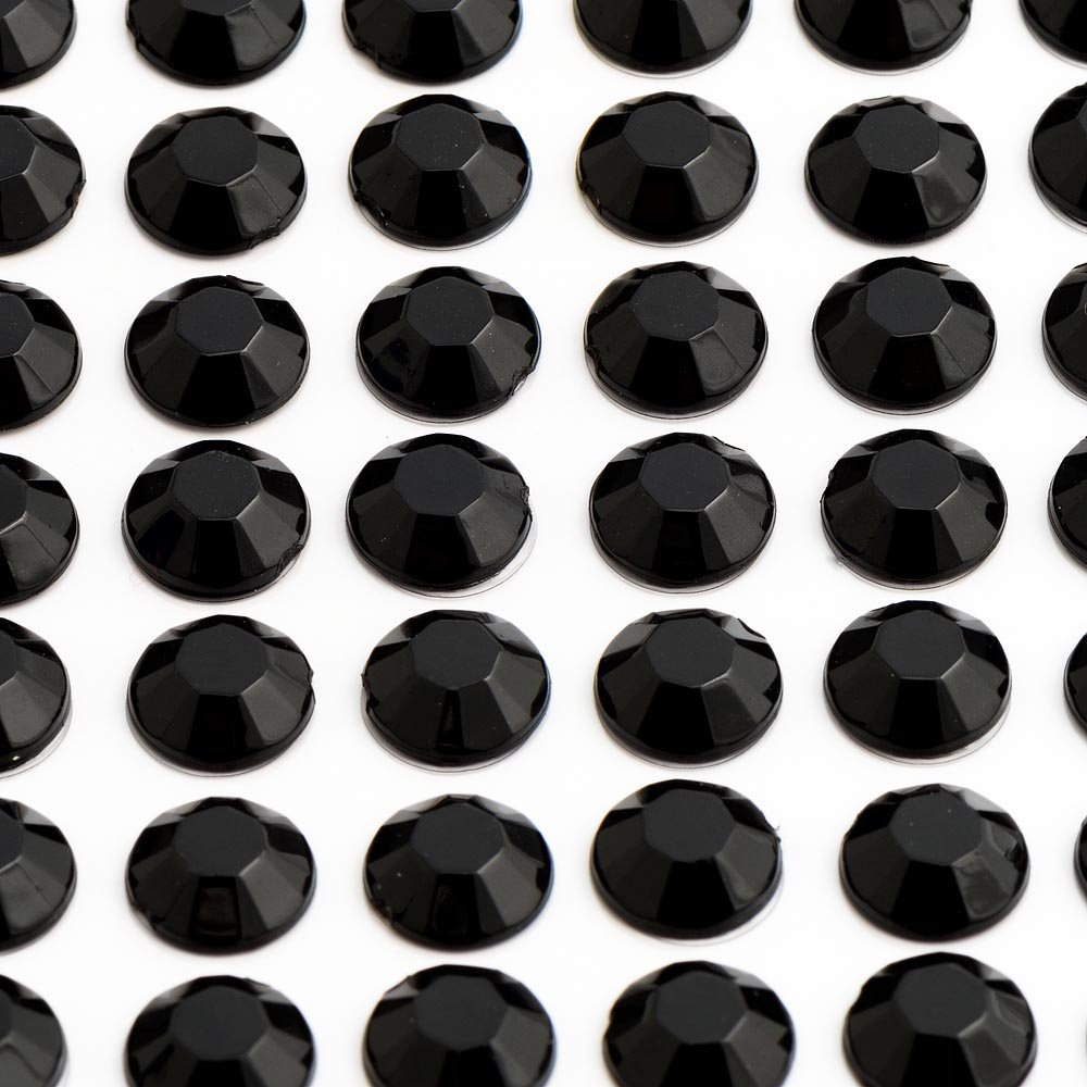 Italian Options Black - 6Mm Diamante Rhinestone Gem Crystal Stickers (100 Pcs)