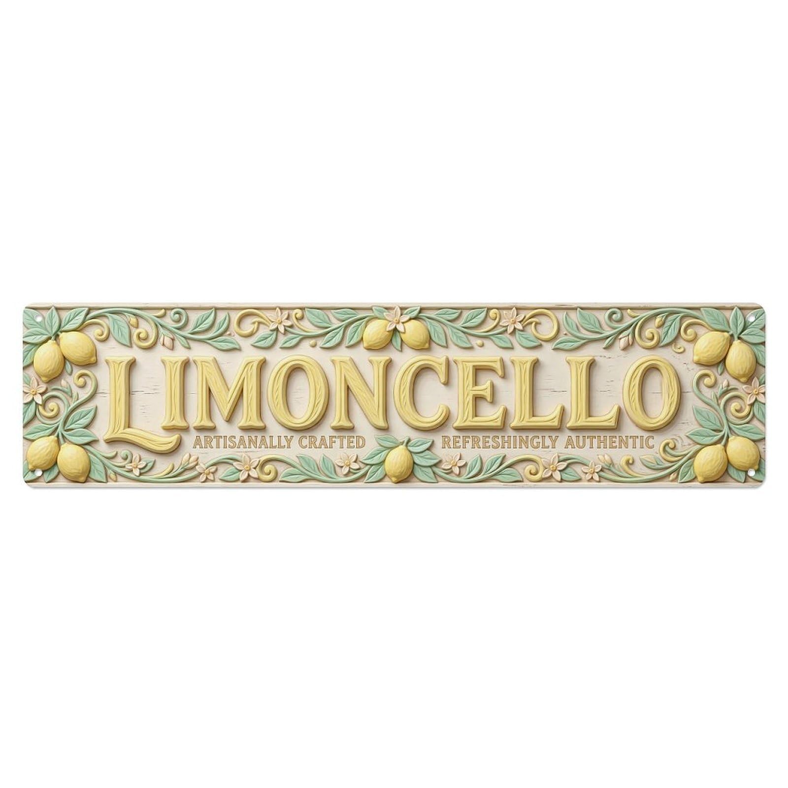 Gtthok Vintage Style Vintage Limoncello Sculpted Foam Kitchen Metal Tin Sign Plaque Wall Decor For Cafe, Club, Garden Metal Poster 4X16inch