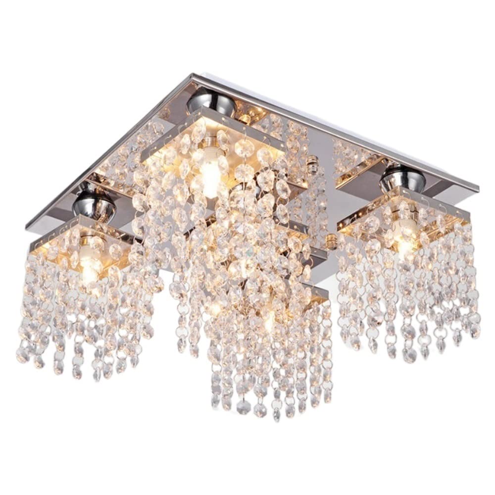 Lustre en cristal moderne éclairage puissant pour plafond bas plafonnier G9