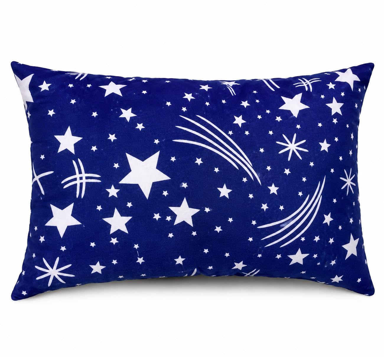 Blue Star Print Microfibre Sleeping Pillow, Pack of 1 | Shooting Star Design, Soft Microfibre Fill, Navy Blue Colour, Bedroom Accent Pillow, White Star Pattern-image-21