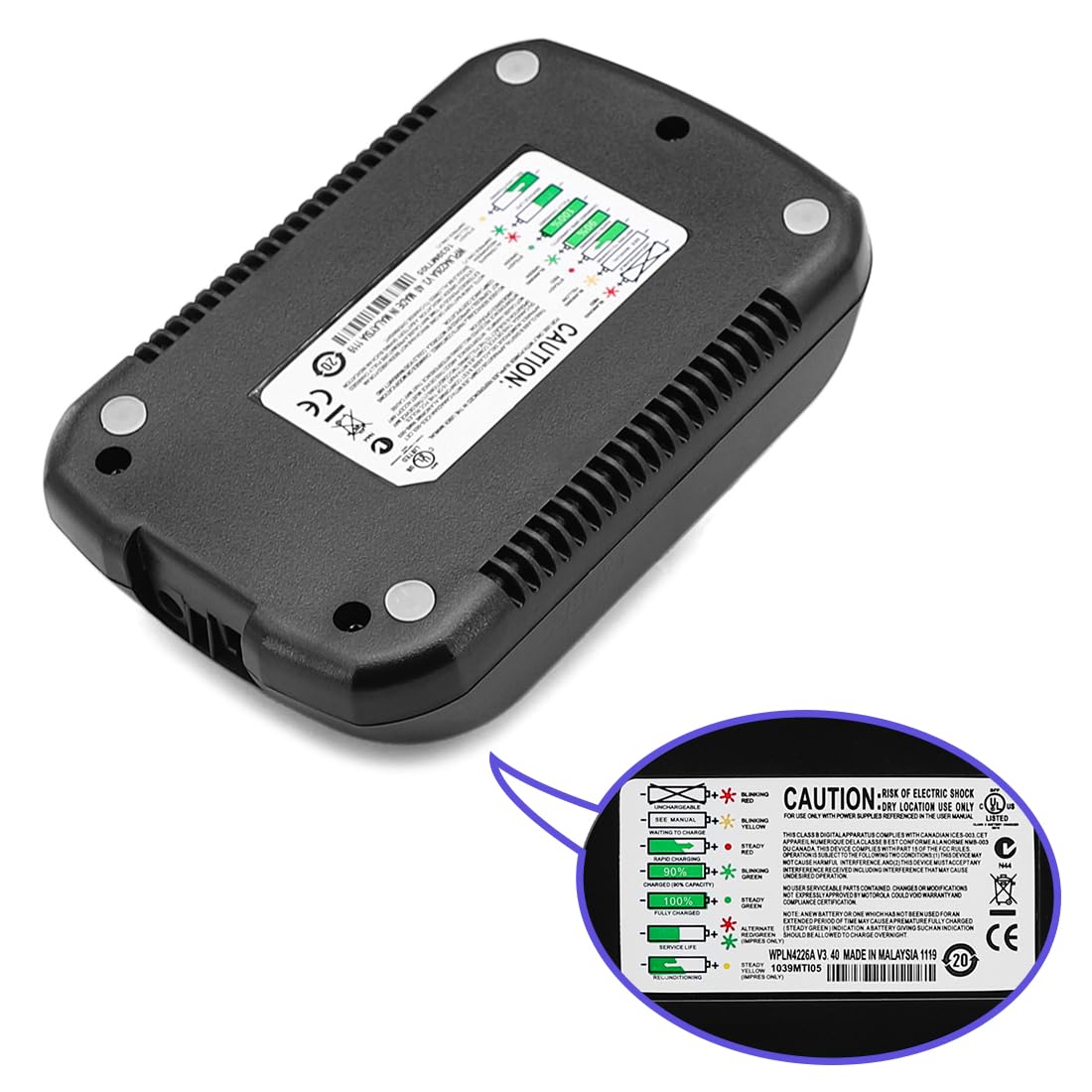 Chargeur pour batteries radio Motorola DP2400 DP3400 XPR3300e 8,4 V, 400 mA | Batterie Li-ion Ni-MH Ni-CD pour DP2400e, DP4400, DP4600, DP4801, XPR3300e