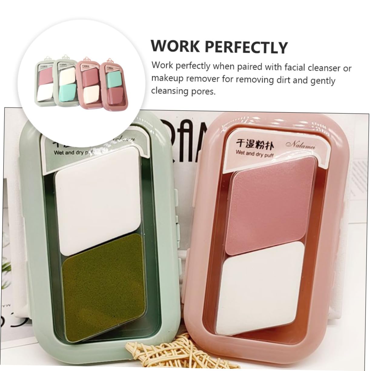 BESTYASH Blending Makeup Puff 8 Pack Powder Sponge for Foundation Soft Comfortable Travel-friendly