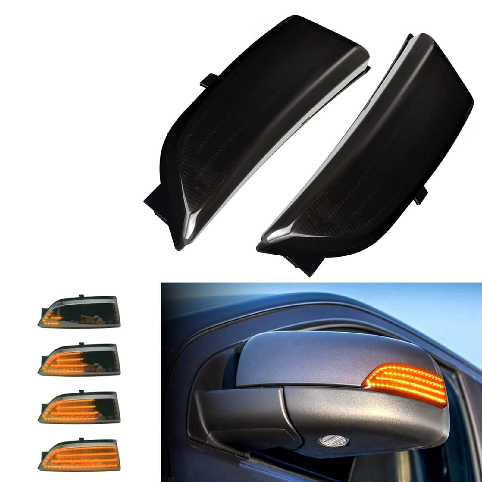 Frecce Laterale Luce Compatibile con Ford per Everest 2015 2016 2017 2018 2019 1 Coppia di Indicatori di Direzione Dinamici per Specchietti Retrovisori per Auto Lampeggianti