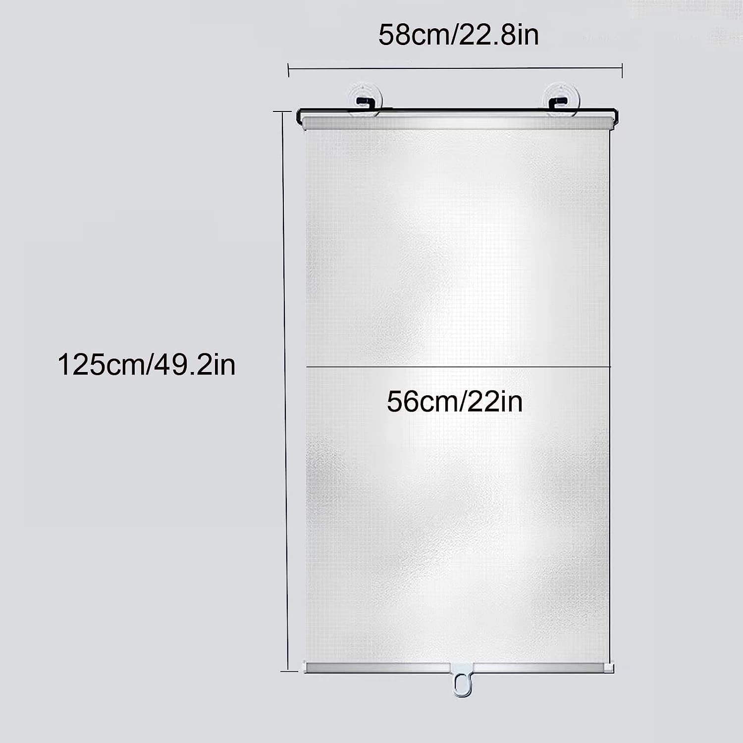 Store enrouleur occultant for fenêtre Stores occultants à ventouse, pare-soleil rétractable sans poinçon for balcon, isolation solaire, ombrage for fenêtre, bureau de cuisine (W58xH125cm(23x49in) ( Co