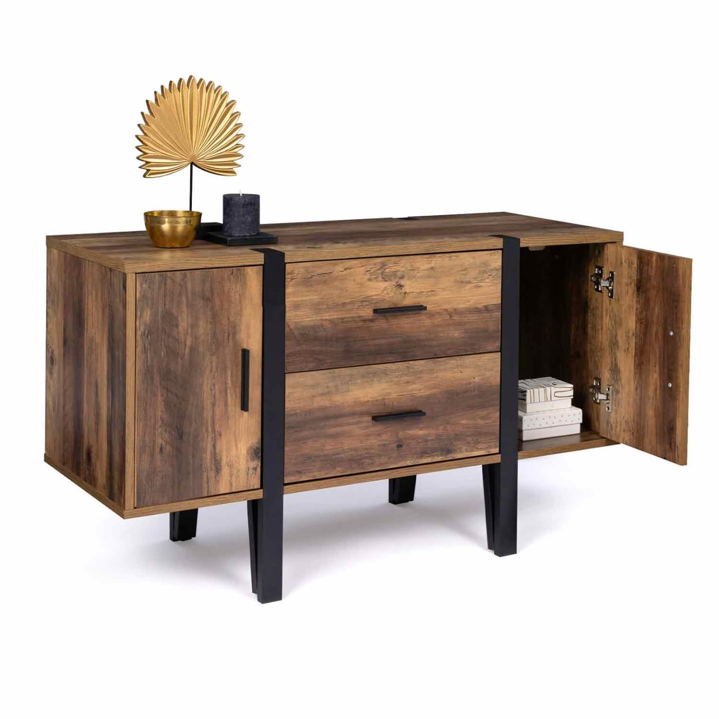 IDMarket - Buffet Bas 105 cm Austria Bois Pied épingle