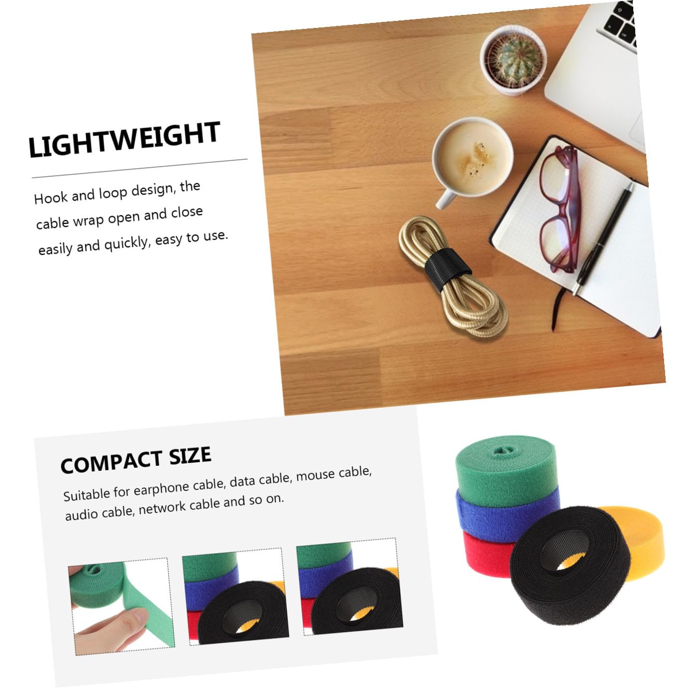 DOITOOL 20rollen Kabel Organizer Selbstklebende Kabelbinder Rot Gelb Blau Grün Und Schwarz Wiederverwendbare Kabelstraps Für Effektives Kabelmanagement Zuhause Büro