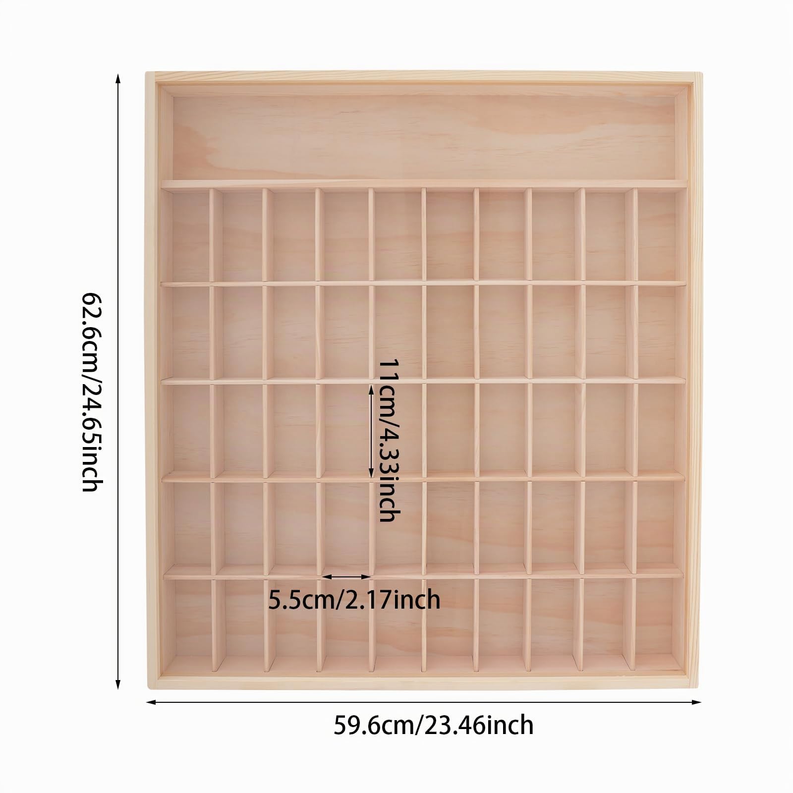 Escaparate de pared con puerta acrílica de 6 niveles y 50 compartimentos, vitrina colgante, para mostradores, exposiciones, apartamentos, tiendas de manualidades