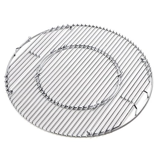 JX Edelstahl Grillrost 54,5 CM mit Grillrosteinsatz Grillrost für Kugelgrill 57 cm wie Weber One Touch, Wever Performer, Weber Master touch - klappbar