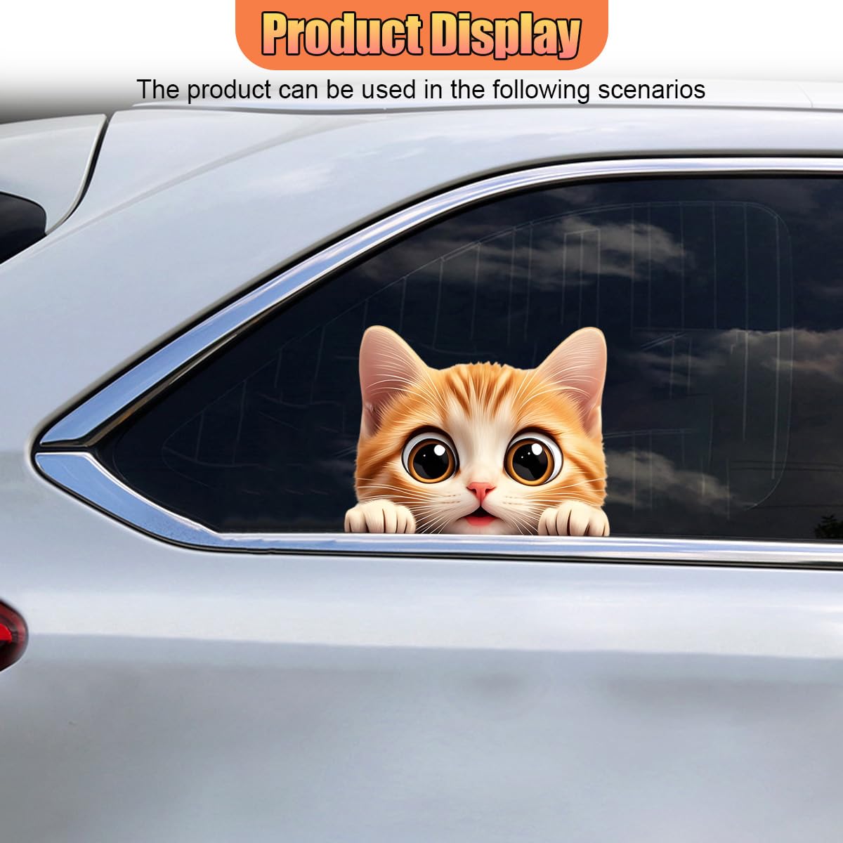 Cat Car Window Decal Funny Weatherproof Automotive Decals Accessories A Style — view 5