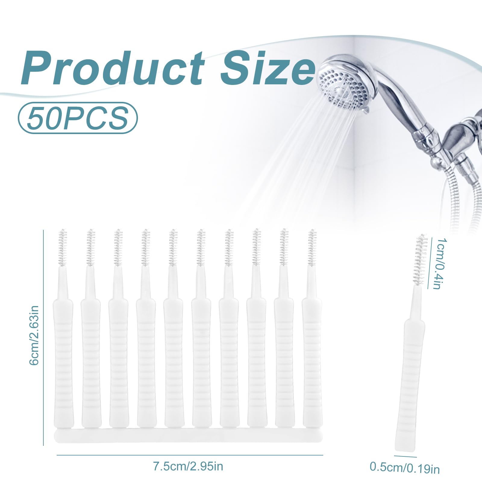 Spazzoline Per Pulizia Soffioni Doccia - 50 Pezzi Multiuso Per Fori Piccoli - Foto 4