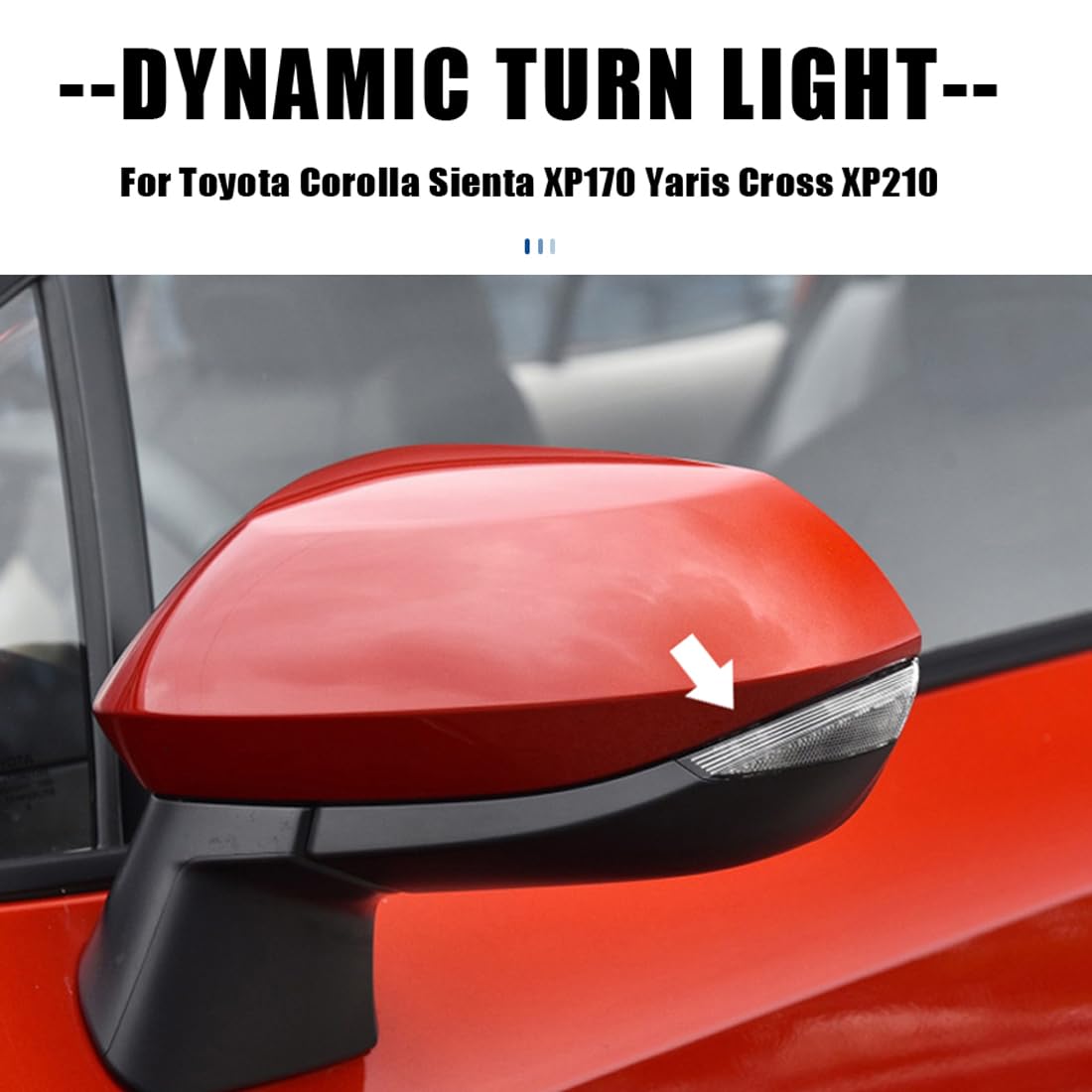 Dynamiczny kierunkowskaz LED boczny kierunkowskaz w lusterku wstecznym Compatible for Toyota Corolla 2019-2021 Sienta Yaris Cross Corolla Levin Hatchback E210 pakiet dla 2 osób