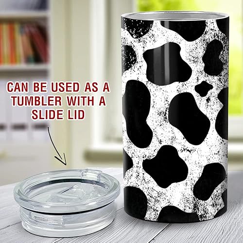 Miniatura 3 de SANDJEST Coozie - Vaso de cuero de vaca Doodle 4 en 1 de 16 onzas, vaso de acero inoxidable delgado, regalo para mujeres, niñas, hijas, hermanas,