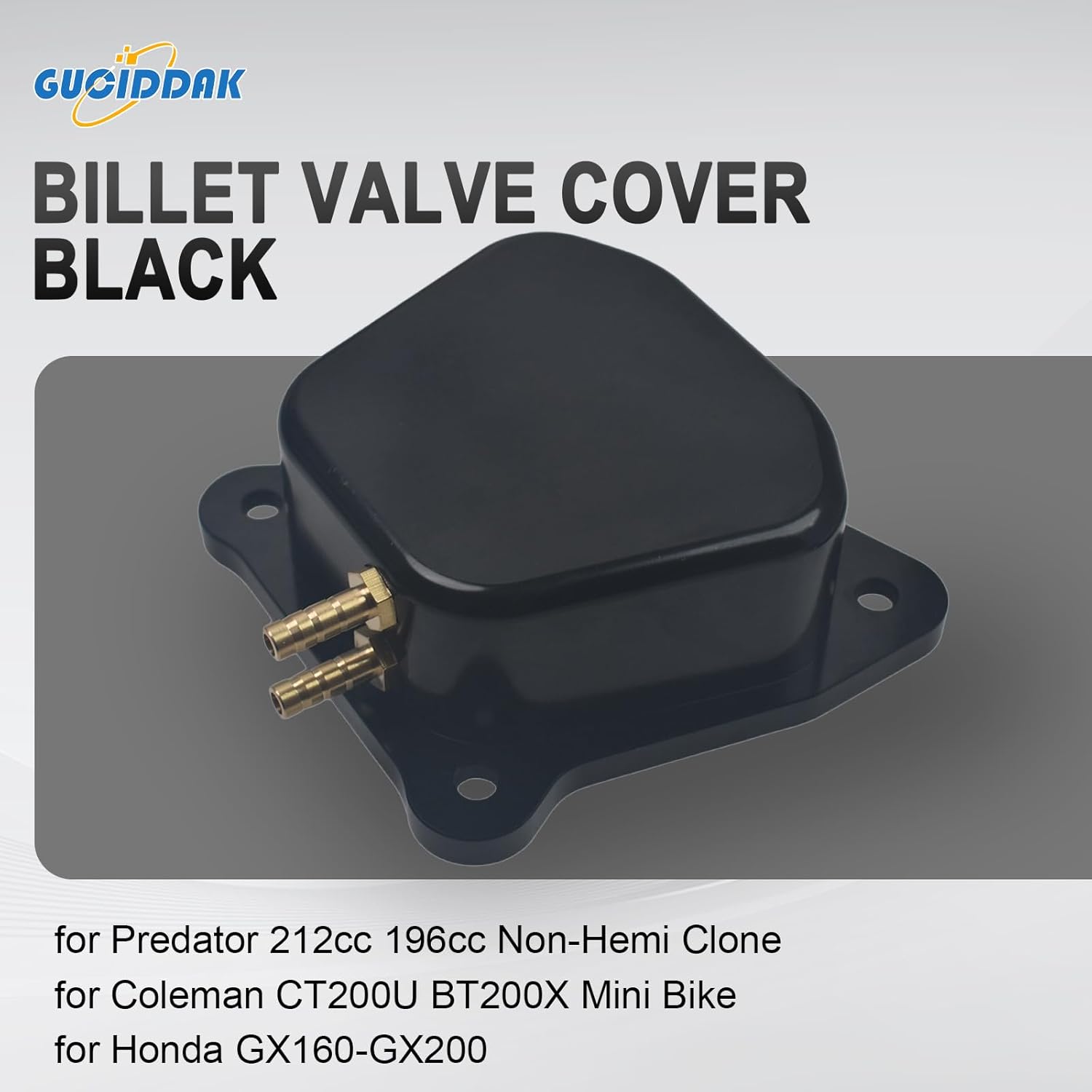 Billet Valve Cover for Predator 212cc 196cc Non-Hemi Clone,for Coleman CT200U BT200X Mini Bike,for Honda GX160-GX200, Black