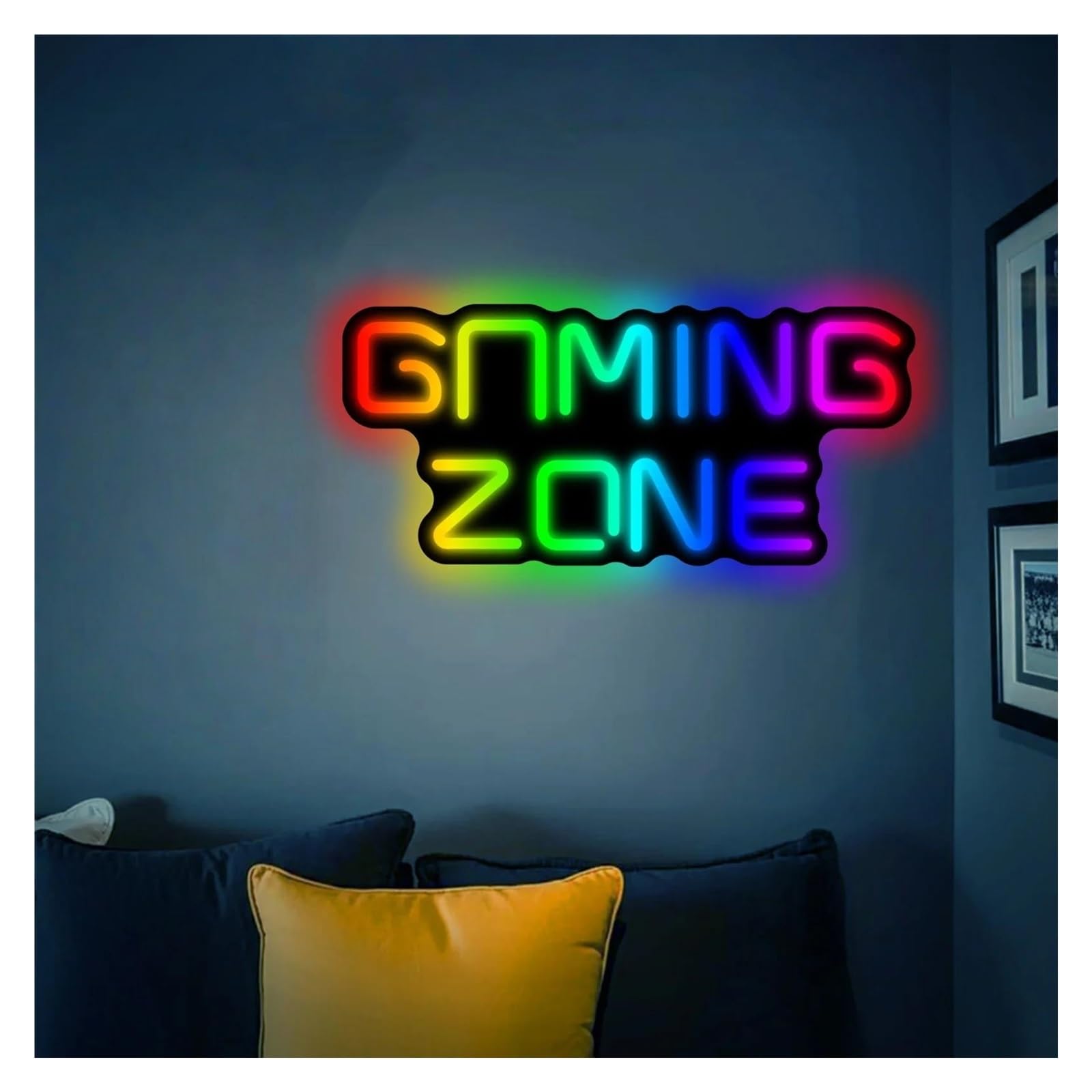 Luci al Neon Da Parete Insegna Al Neon Gaming Zone Con Luce Dimmerabile Per Sala Giochi Taverna, Camera Da Letto Amante Dei Videogiochi Negozio Festa Decorazione 40.6cmx18.6cm