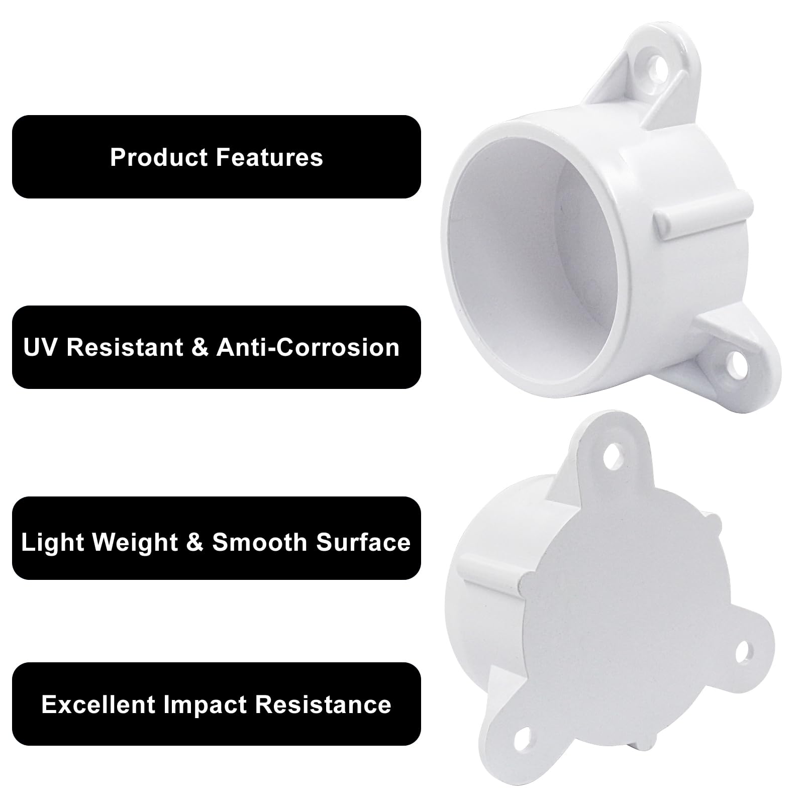 Murtenze 1-1/2 inch PVC Flange Table Leg Cap Fittings Furniture
