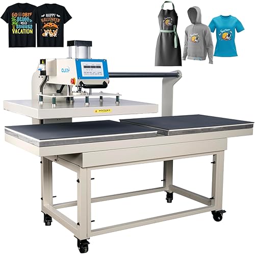 Large Heat Press Machine 28x36 Inch Professional Pneumatic Dual Platen Heat Transfer Machine Digital Control for T-Shirts Sublimation Printing Commercial & Industrial Use