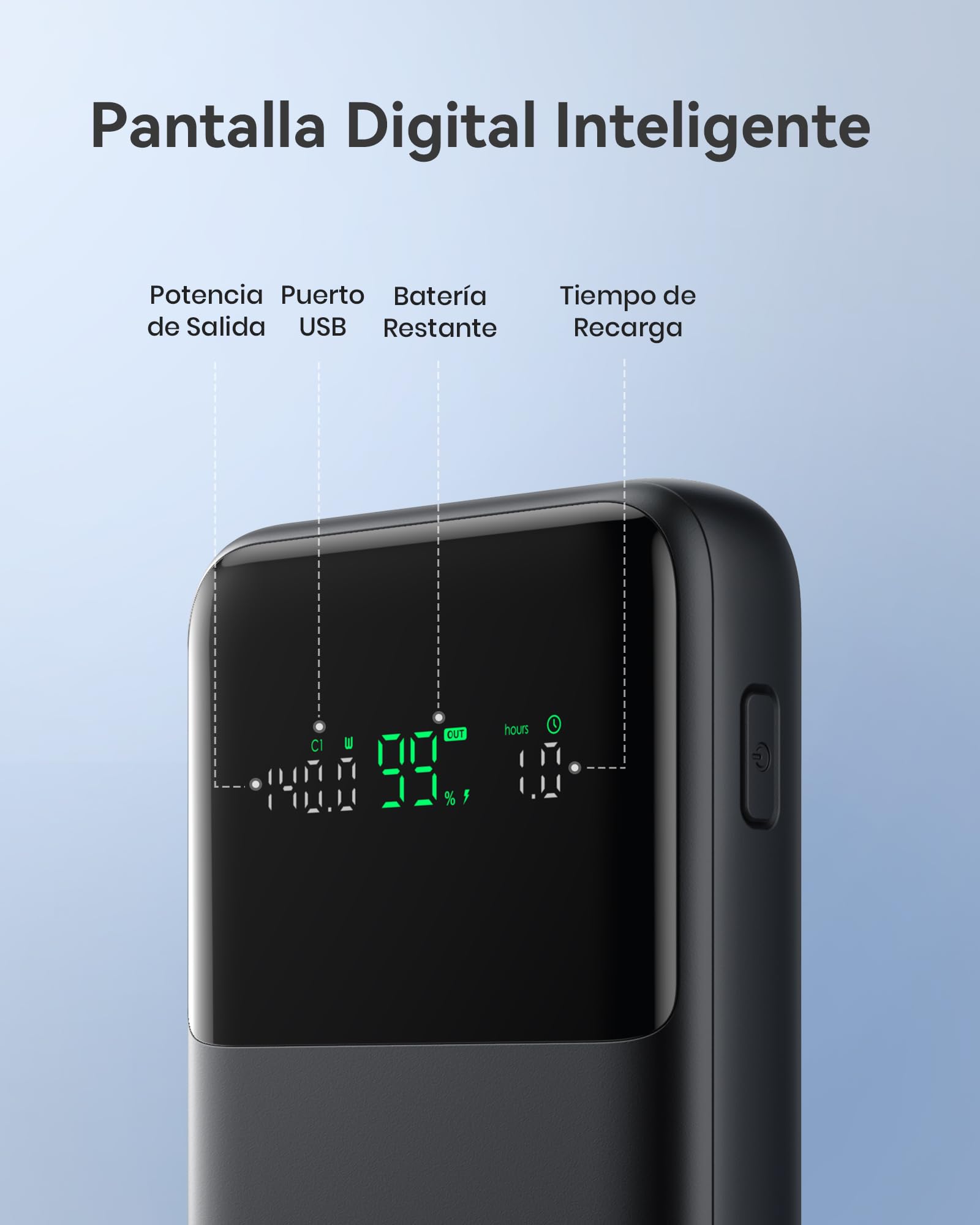 INIU Power Bank, 140W 25000mAh Mini Bateria Externa Fast Charging, Bateria Portatil USB C Input & Output Compatible con iPhone Samsung Google Pixel, Travel Essentials Apto para Hombres y Mujeres, Azul