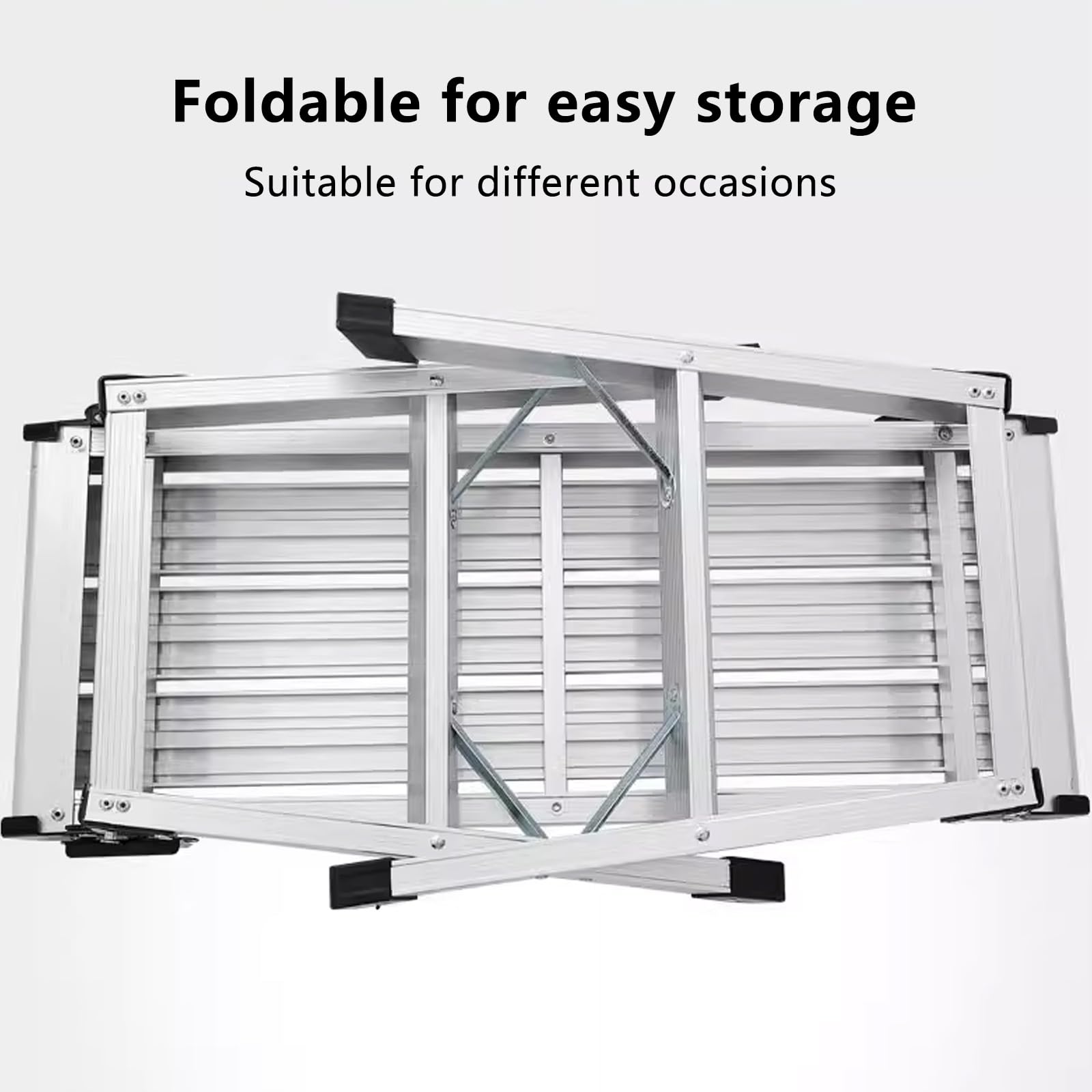 Plataforma de Trabajo Portátil Multifuncional de Aluminio,Plataforma de andamio,Plataforma de trabajo de aluminio para limpieza de techo,pintura y lavado de automóviles,carga máxima de 330 libras
