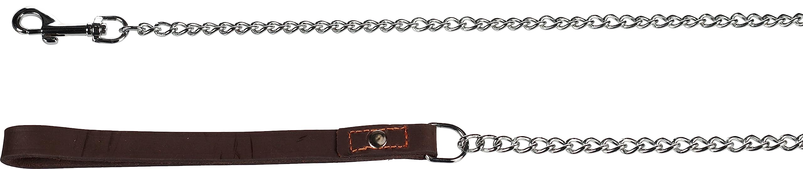 Flamingo Dog Chain leash Berno Silver & Brown 1,16m