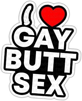 TODOLIA 3Pcs-3in I Love Gay Butt Sex Sticker مضحك LGBT Gay Jokes Sticker فكاهة الكبار هدية غير مناسبة ديكور خوذة المصد