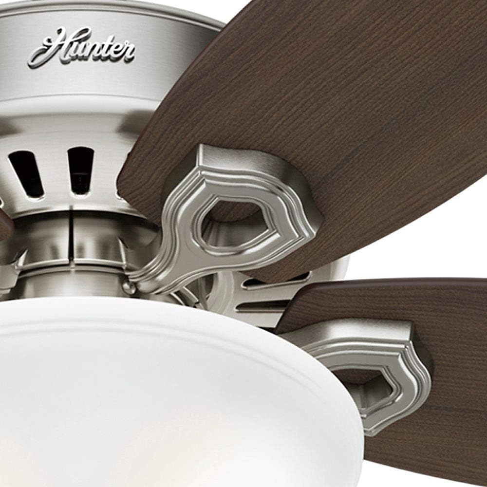 Hunter Fan 42 inch Small Room Ceiling Fan in Snow White with Bowl Light Kit (Renewed) (Brushed Nickel)