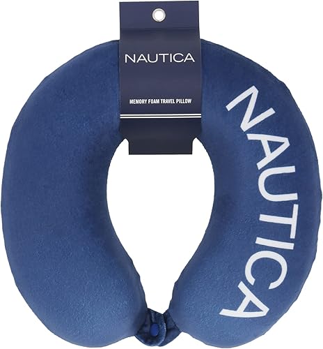 Miniatura 3 de Nautica Almohada de cuello de viaje de espuma viscoelástica unisex para adultos, ÍndigoRojo 1