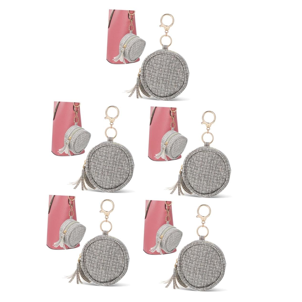 5 Pièces Étui Sucette Cuir PU Tissé Gris avec Doublure Polyester Rangement Sécurisé pour Tétines et Petits Accessoires Compact et Portable pour Voyage et Sortie