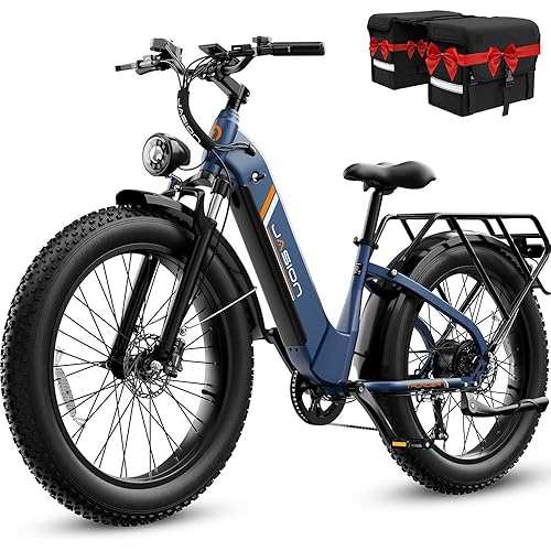 Jasion Thunder Electric Bike for Adults,1500W Peak,26''x 4''Fat Tire E Bikes,80 Miles with 864Wh Removable Battery Ebike, 30+MPH Max Speed Bicycles,Hydraulic Brakes,Front Suspension