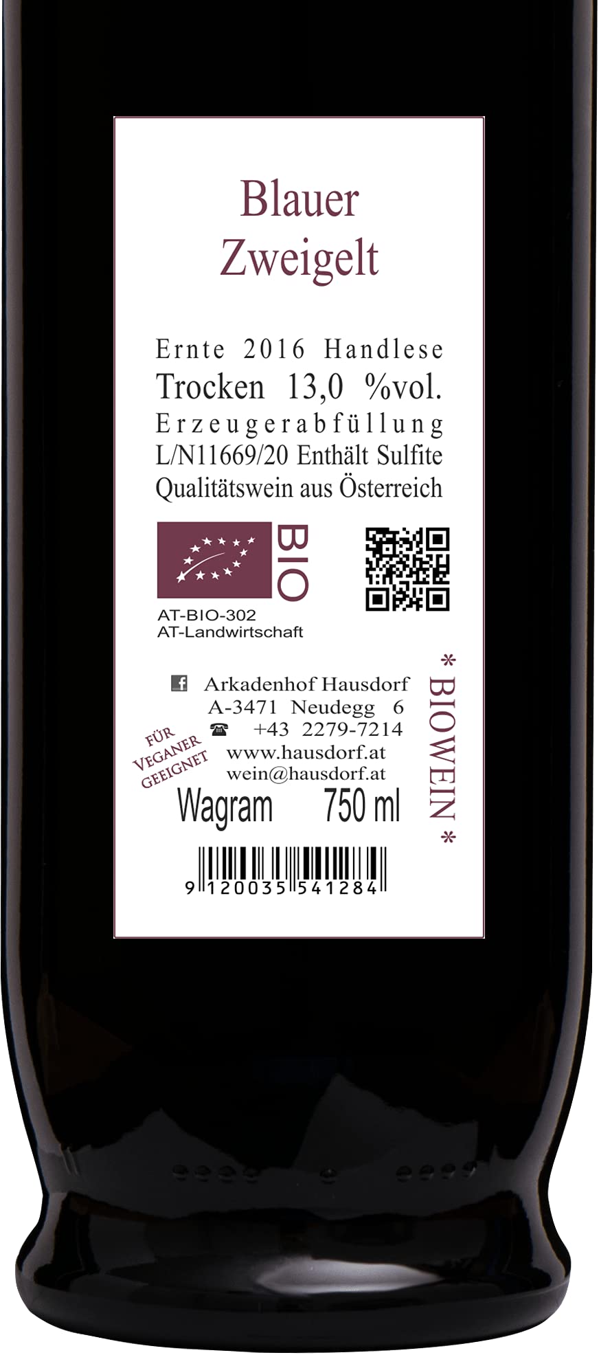 Blauer Zweigelt - Der Klassiker | Bio Rotwein trocken | biologisch, vegan, handlese | Qualitätswein aus Österreich, Wagram (6x 0.75l)