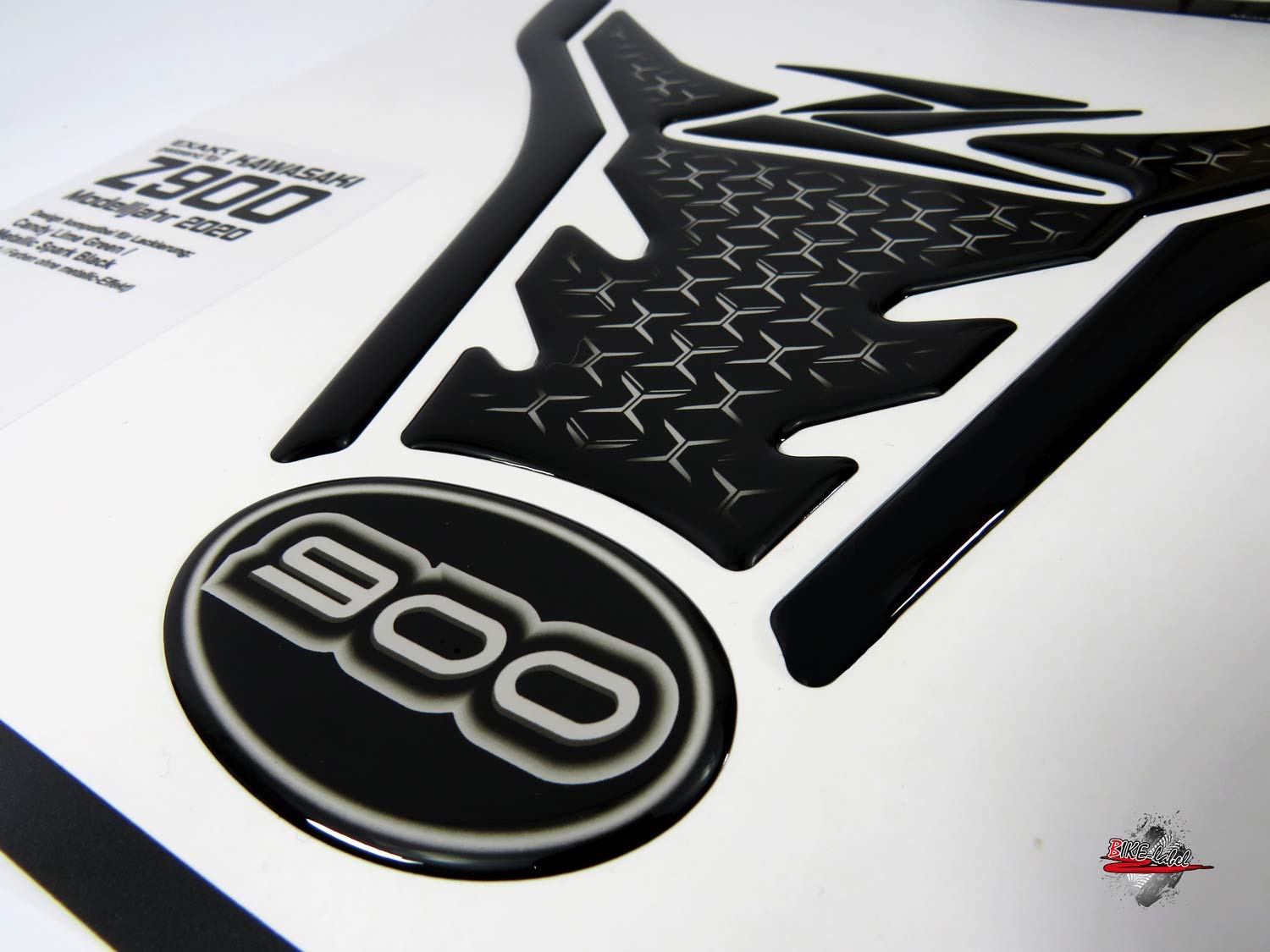 BIKE-label Tankpad Transparent Schwarz kompatibel für Kawasaki Z900 502931VA