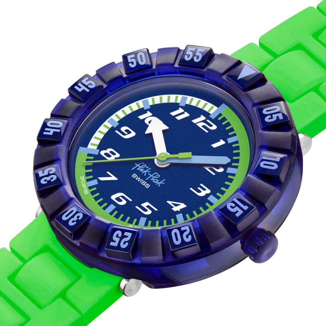 Swatch FCSP132 Flick Flak Neonbrick - Reloj de pulsera para niños, color verde