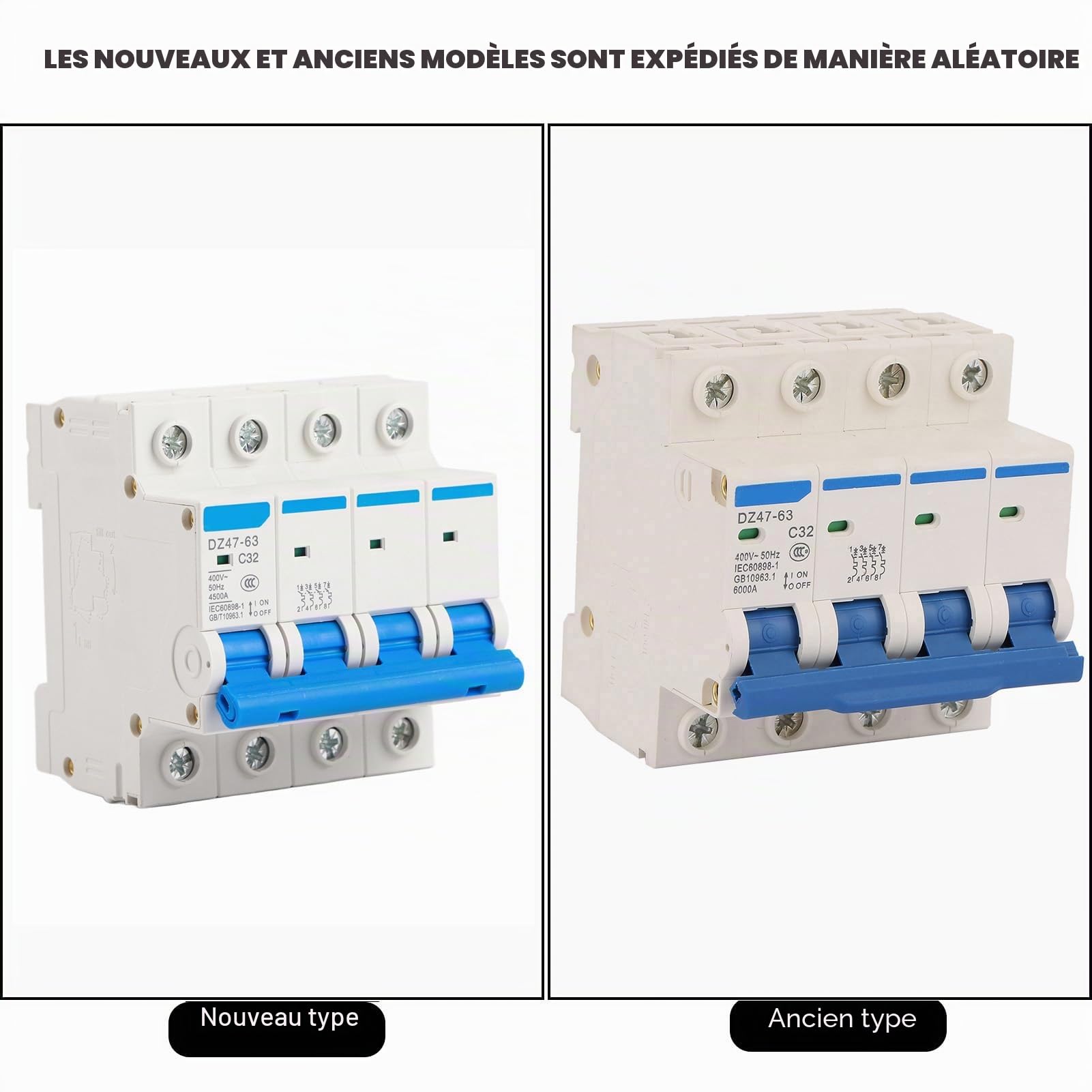 Commutateur de Protection de Circuit,Dz47‑63 4P 32A 400V Disjoncteur Différentiel Rccb Miniature +Fi+40A+30Ma+4+Polig,disjoncteur 32a triphasé différentiel 30ma tétrapolaire