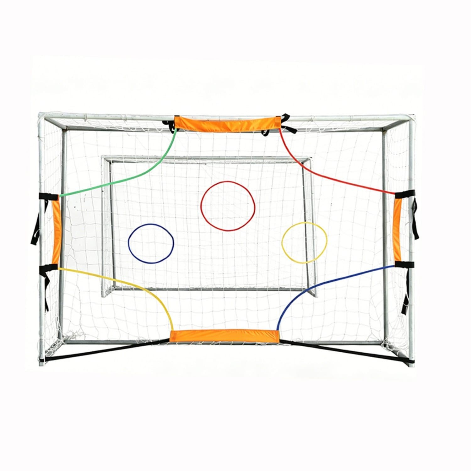 Precision Soccer Target Net Reinforced Soccer Training Net Long-Lasting Practice Target Goal Heavy-Duty for Coaches, Backyard, 300x200cm, 5-a-Side-image-43