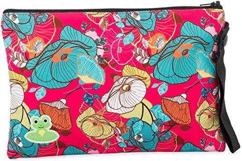 Coquí BabyVersatile Double-lined Wipes Bag for Cloth Wet Wipes 6 X 8.75 Inches (Pink Poppies)