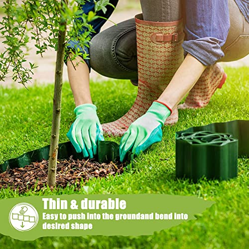 KAHEIGN Rasenkante 15cm x 9m Kunststoff Beeteinfassung, Kunststoff Garten Rasenkante Flexible Langlebige Beetumrandung für Rasenbegrenzung Raseneinfassung & Garten Abtrennung für Blumenbeet
