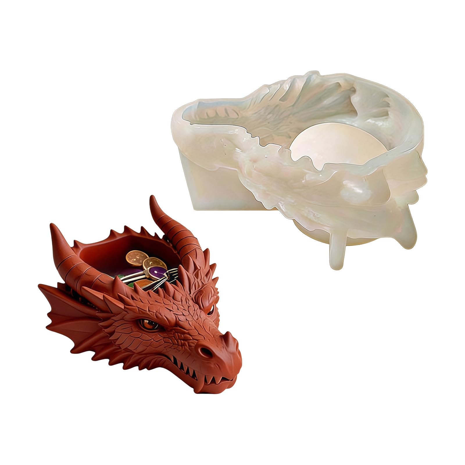 Stabile stampo in silicone a forma di drago 3D con motivo a drago