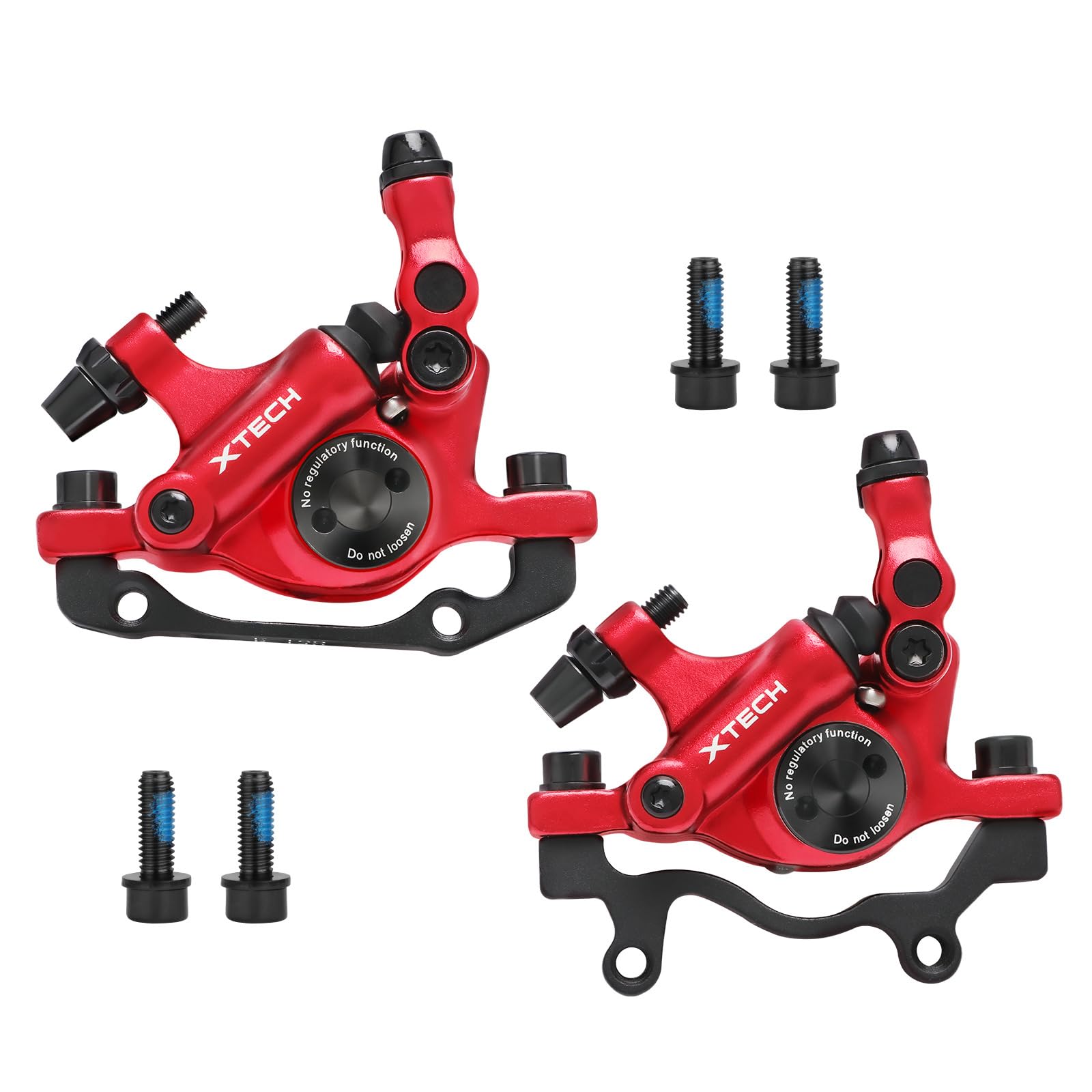 Bike Hydraulic Disc Brake Calipers, HB-100 MTB Disc Brakes Front/Rear Caliper, Dual Piston Line Pulling Brakes, for Mountain, Folding, Road Bikes (Front+Rear, Red)