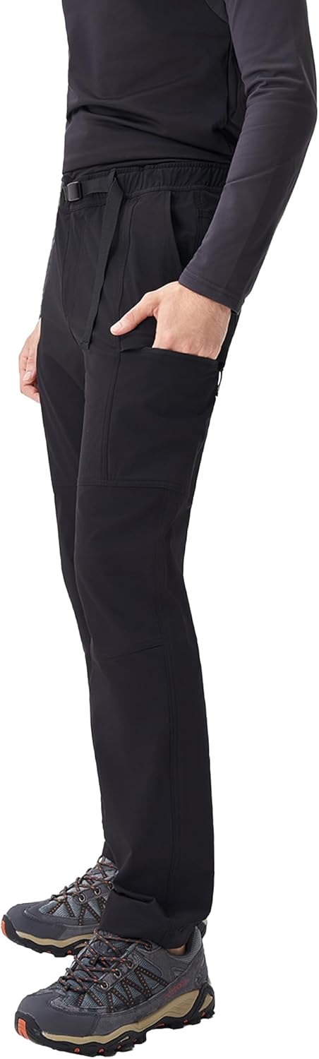 Mens Stretch Casual Pants Golf Slim Straight Pants Stretch-Waist Dress Pants Business Casual with Hidden Pockets - Image 2