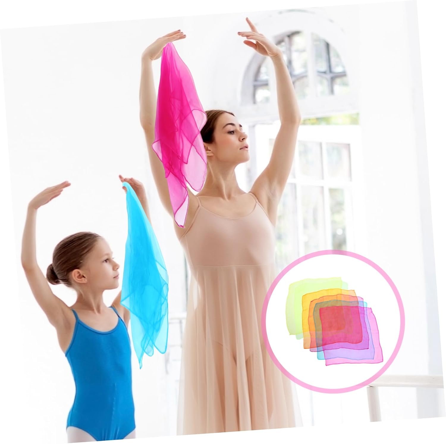 12Pcs Dance Scarves for Candy Color Juggling Performance Props Soft Scarves for Stage Music Dance and Party Decorations