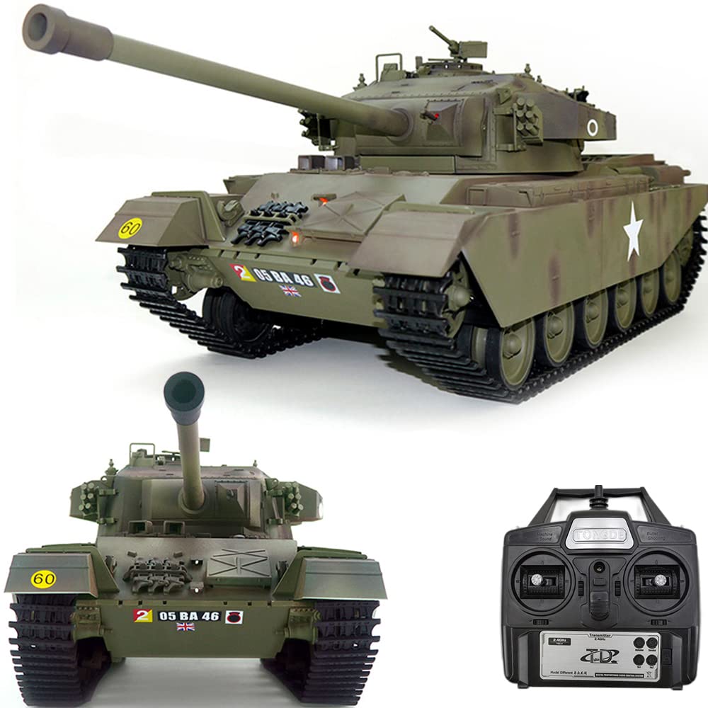 Remote Control Heavy UK MK5 Tank GB Centurion Main Battle Tank War Military Vehicle Simulation Smoke Shooting Effect Collection Professional