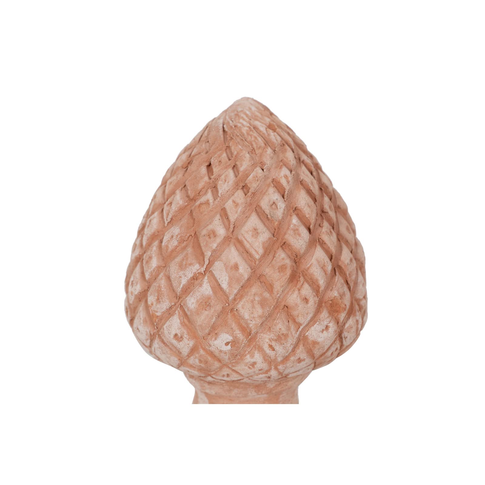 Biscottini Pigna decorativa in terracotta 27,5x15,5x15,5 cm - Pigne decorative grandi da esterno Made in Italy - Decorazioni casa e giardino