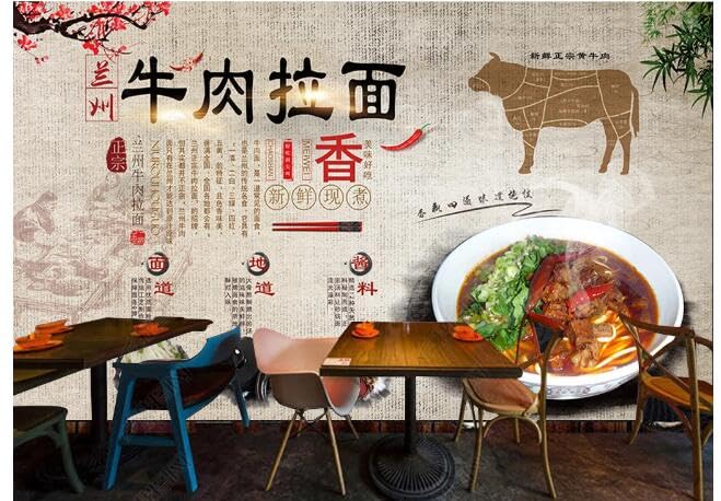 Poster géant ramen au bœuf 200x140 cm pour rénover la déco d'une salle à manger