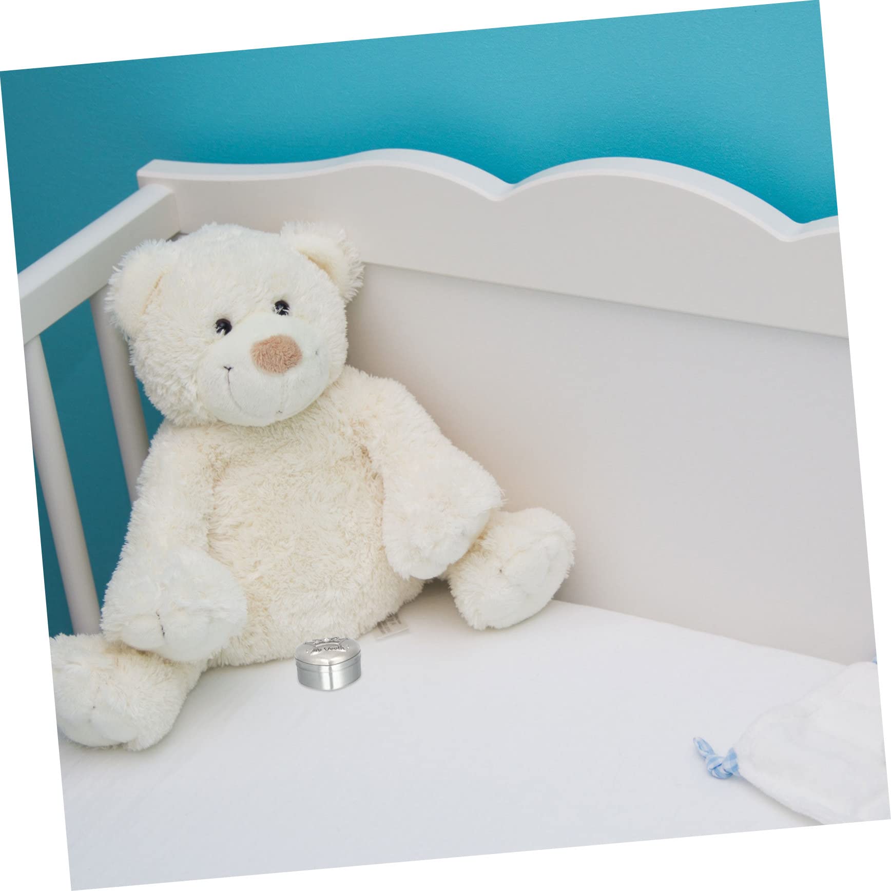 TOPBATHY Scatola Portadenti in Lega di Zinco Argento a Forma di Cuore e Corona Flanella ad Alta Permeabilità, Protegge e Conserva i Denti da Latte dei Bambini, per Natale e Compleanni